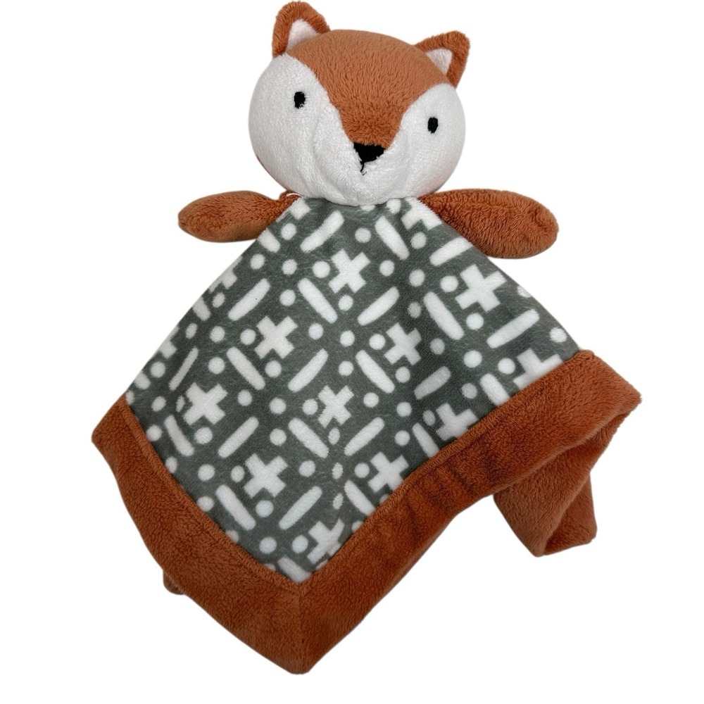 Levtex Baby Fox Security Blanket Lovey Brown Gray Rattle Baby Toy Plush 2018‎